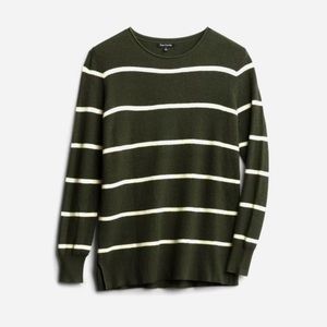Karate Crew Neck Deep Olive and Ivory Stripe Sweater from Stitch Fix